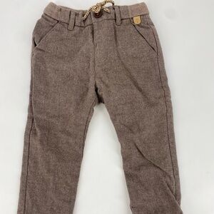 Pre-Owned Zara Baby Brown Herringbone Pants – Size 18–24 Months